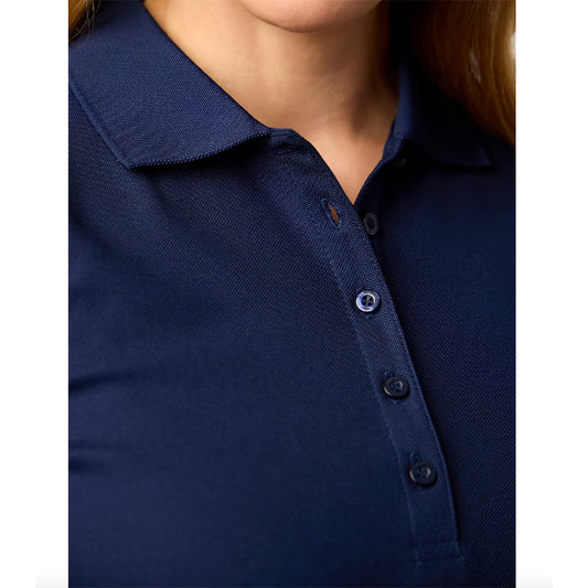 Glenmuir Ladies Sleeveless Pique Knit Polo with Stretch in Navy Blue