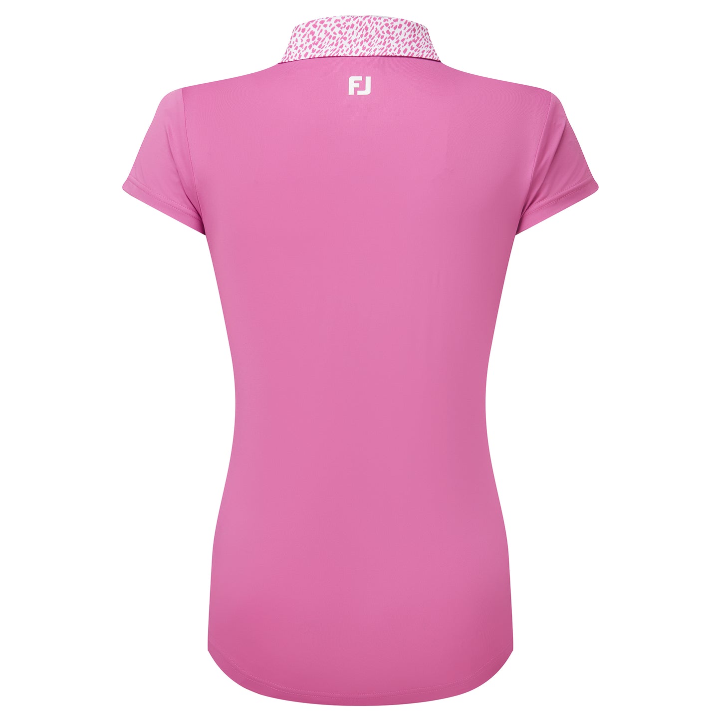 FootJoy Ladies V-Neck Cap Sleeve Polo with Animal Print Trim