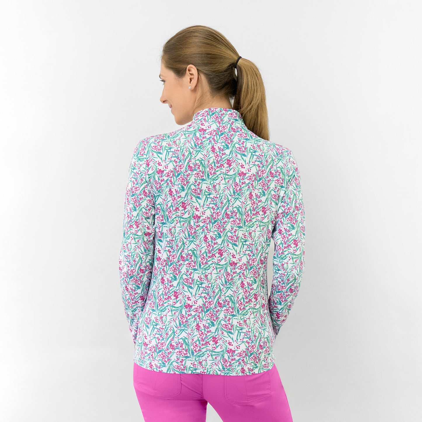 Pure Ladies Long Sleeve Top in Botanical Print for Effortless Style & All-Day Comfort