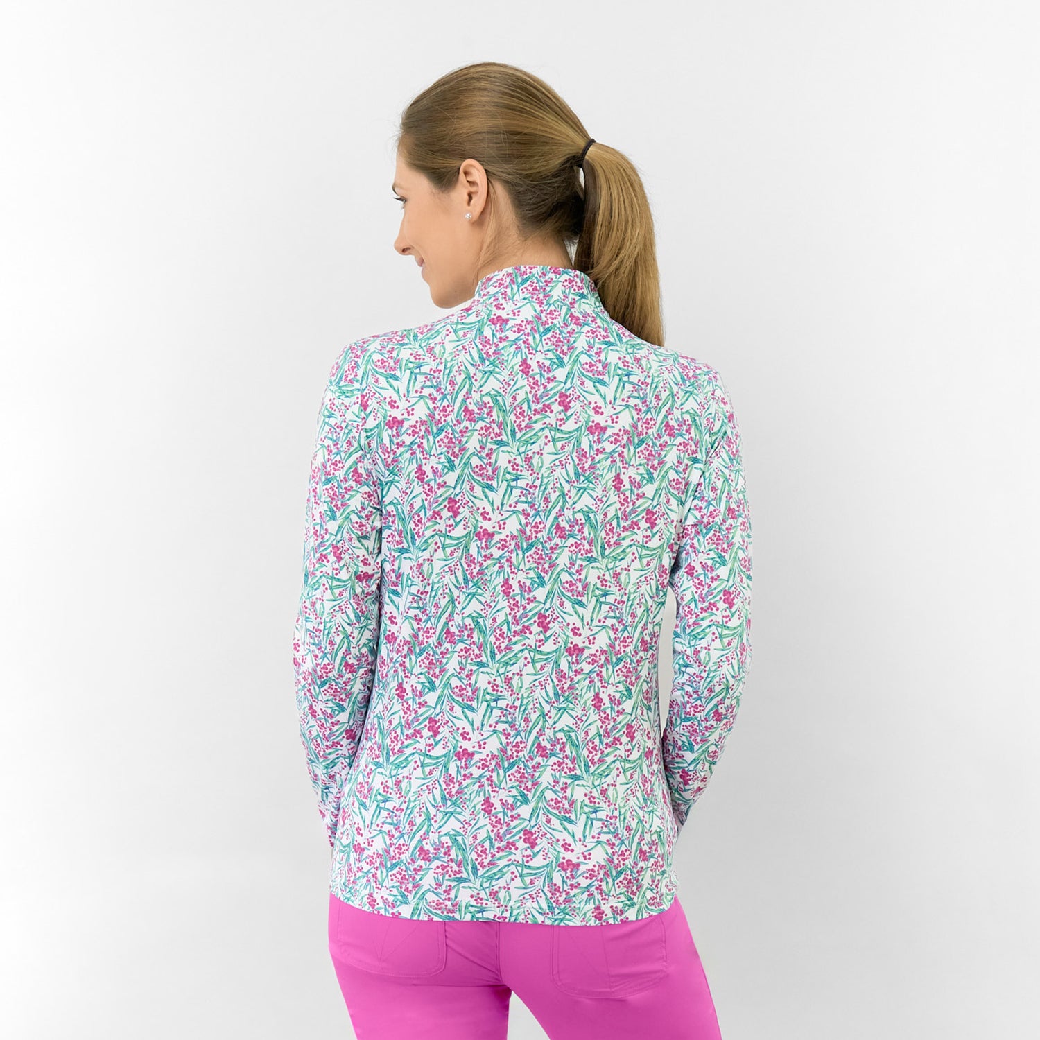 Pure Ladies Long Sleeve Top in Botanical Print for Effortless Style & All-Day Comfort