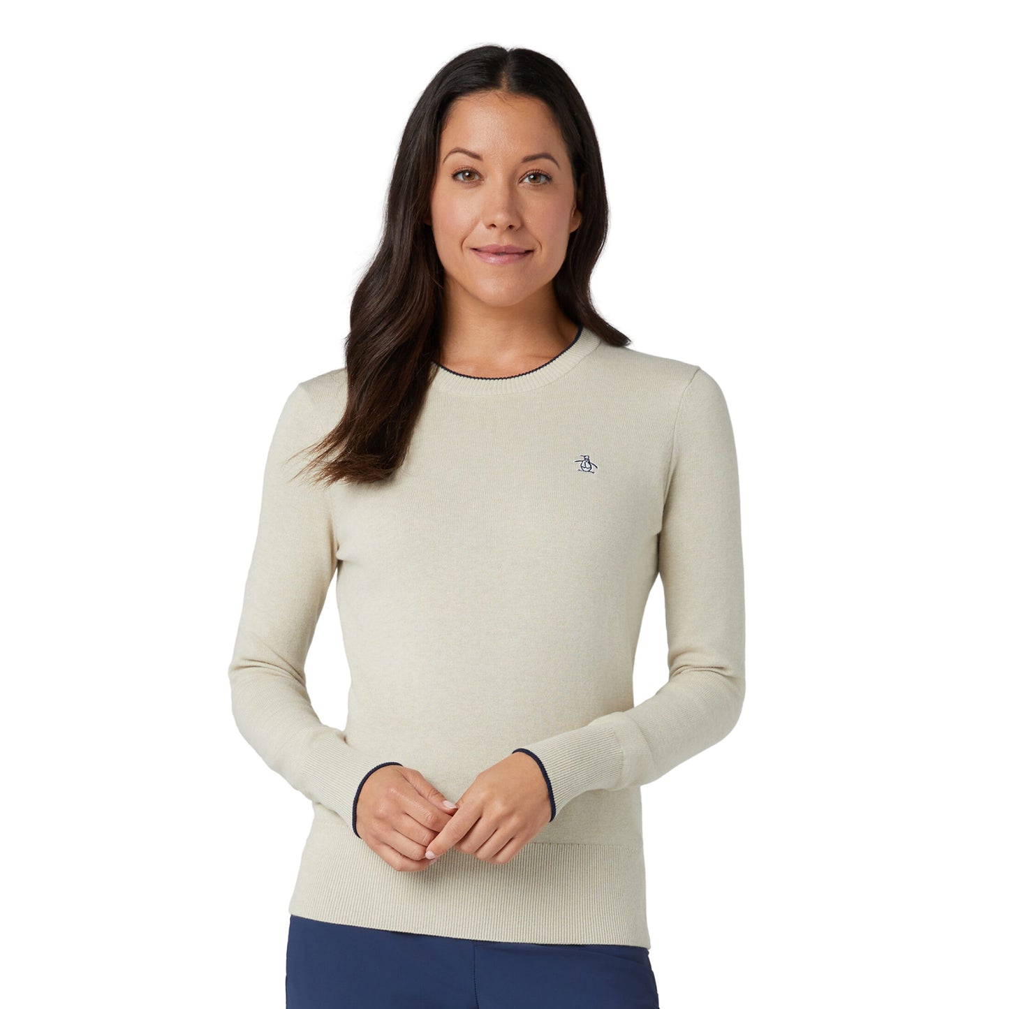 Original Penguin Ladies Cotton Blend Crew Neck Sweater