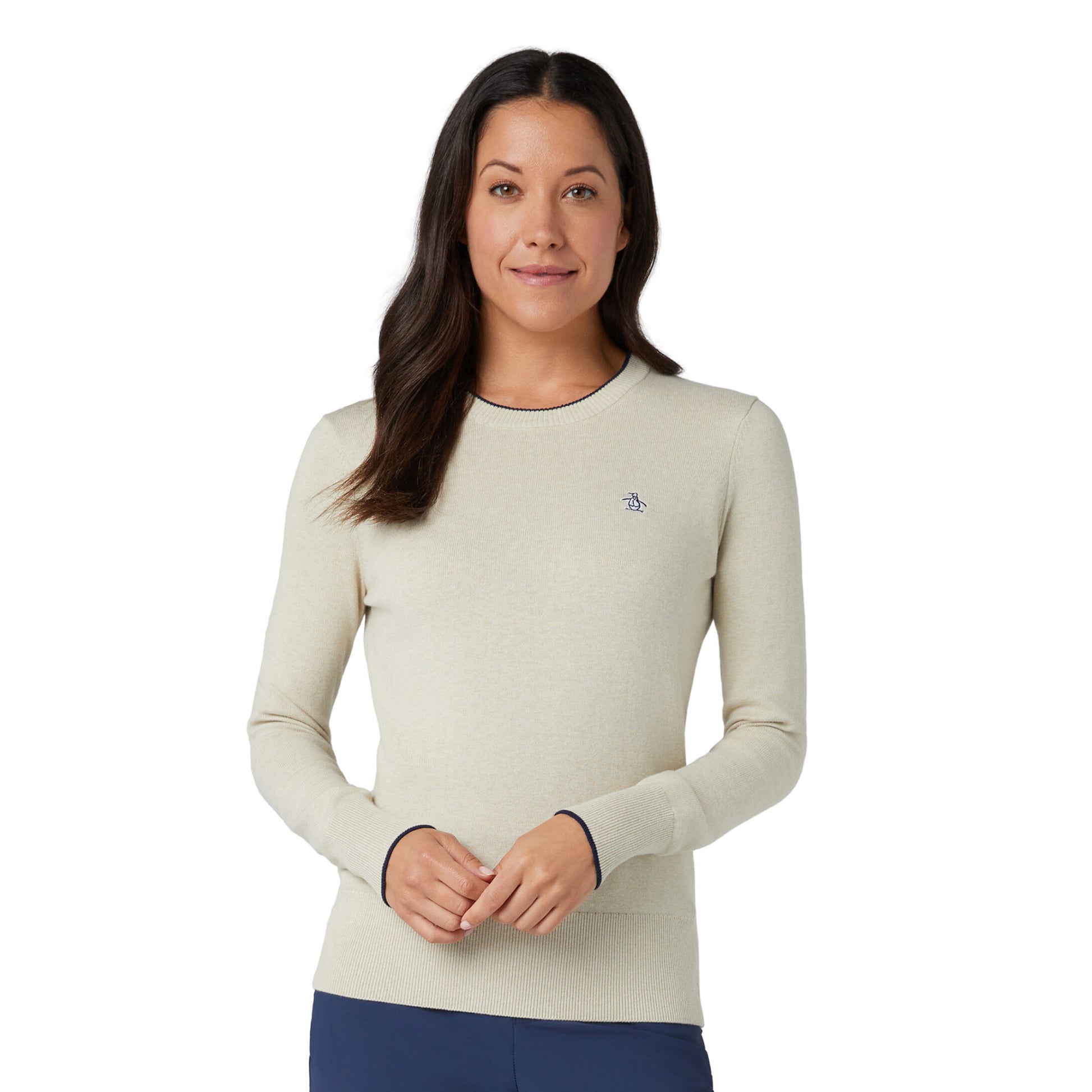 Original Penguin Ladies Cotton Blend Crew Neck Sweater