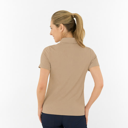 Pure Golf Ladies Jacquard Textured Short Sleeve Polo