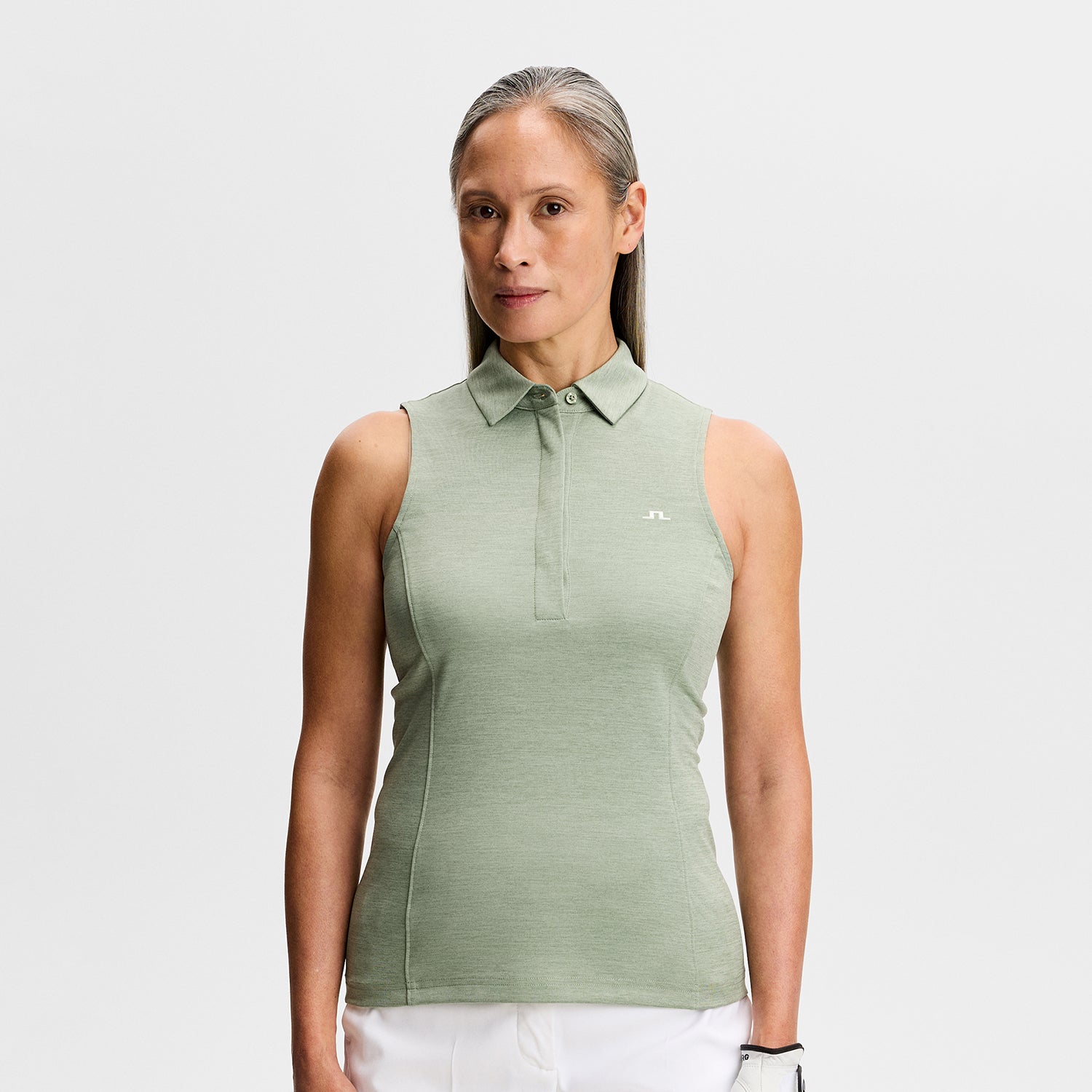 J.Lindeberg Ladies Sleeveless Polo - Sleek, Soft & Effortlessly Versatile