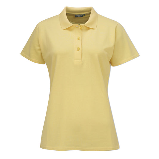 Glenmuir Ladies Pique Knit Short-Sleeve Polo with Soft Cotton Finish in Yellow