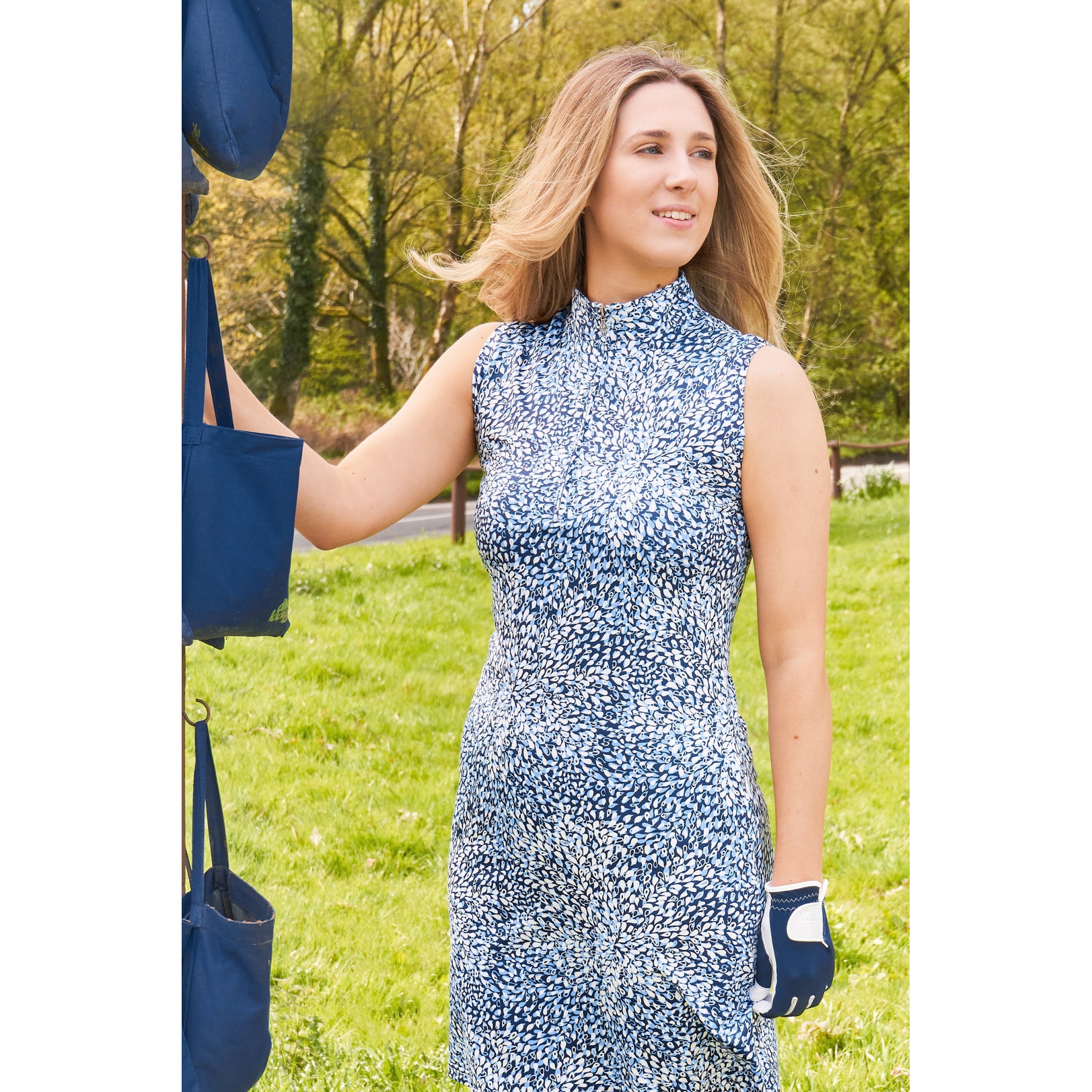 Pure Golf Sleeveless Dress in Peardrop Sapphire Print
