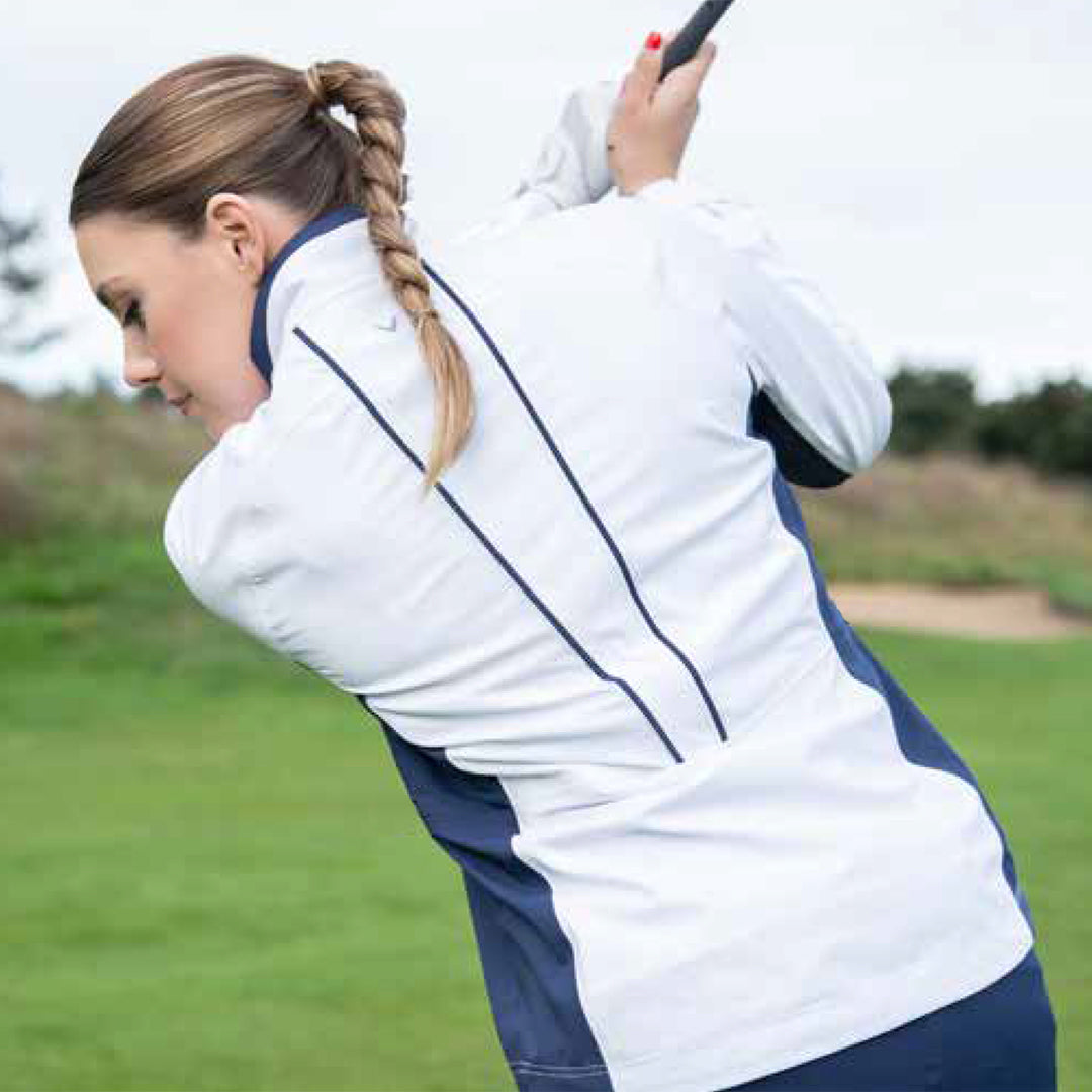 Callaway Ladies StormLite Waterproof Jacket with Navy Contour Panels and 1 year Warranty