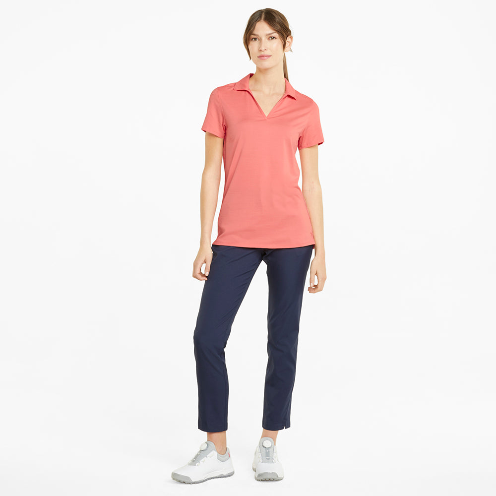 Puma Ladies Cloudspun Coast Golf Polo in Carnation Pink - Medium Only Left