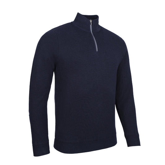 Sunderland Mens Navy Merino Blend Lined Sweater with Water Repellent Finish