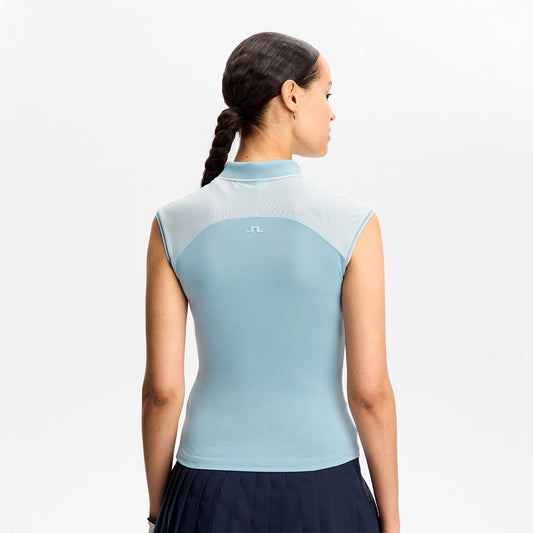 J.Lindeberg Ladies Cap Sleeve Polo for Graceful Performance, On the Course & Beyond