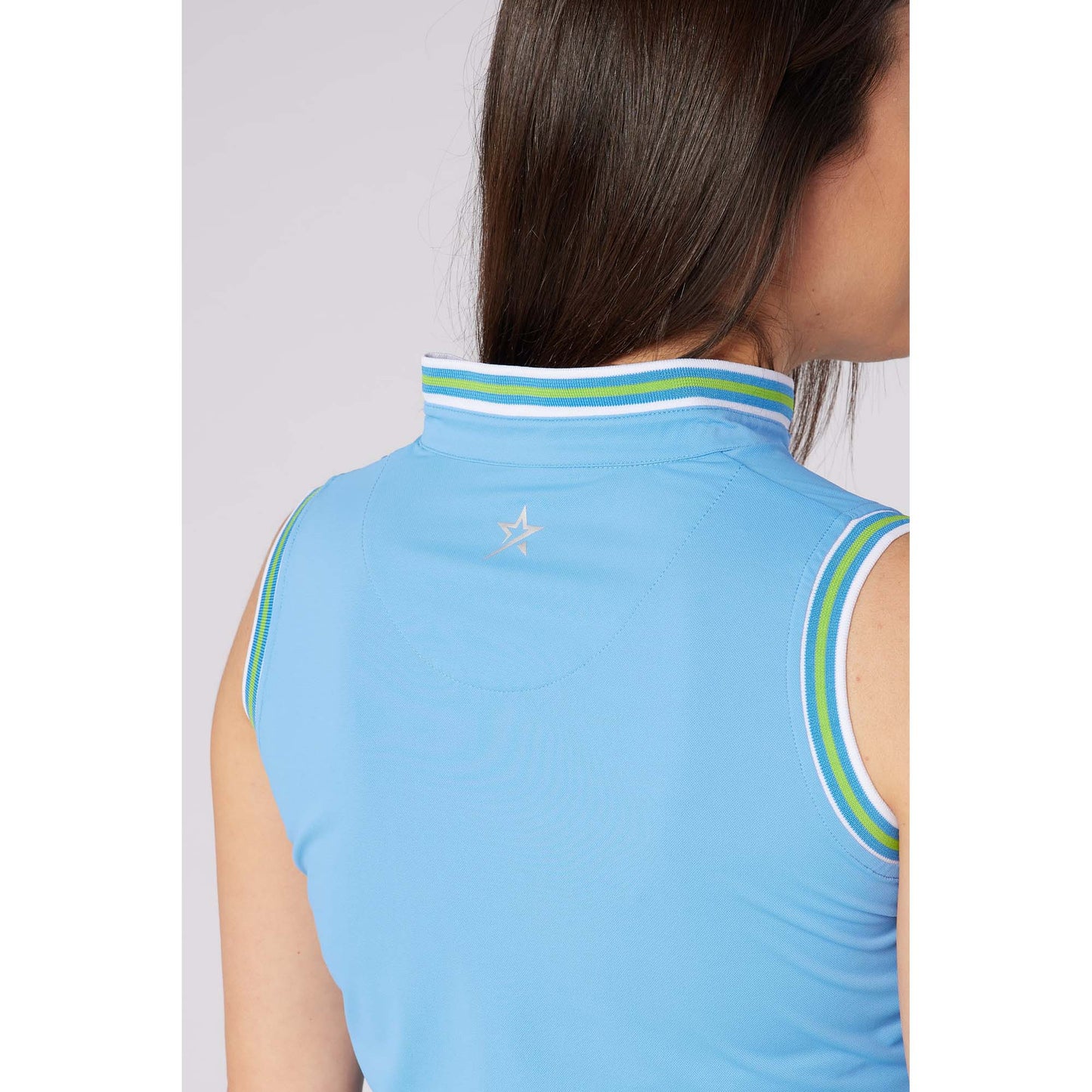 Swing Out Sister Ladies Sleeveless Polo with Soft Piqué Comfort & Sporty Contrast Edge
