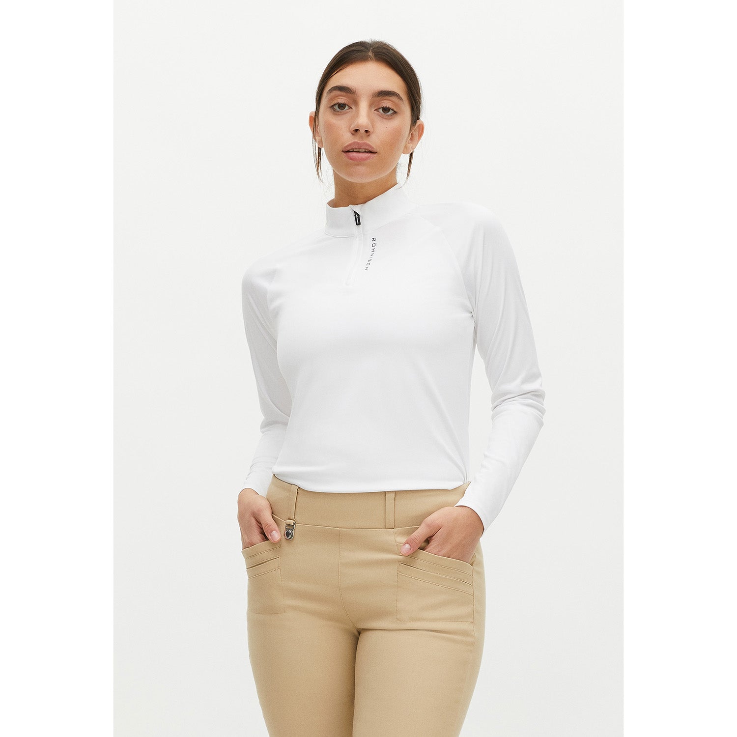 Rohnisch Ladies Long Sleeve Sun Protection Top in White