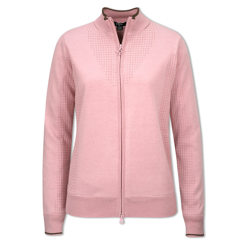 Callaway Ladies Lined Windstopper Full-Zip Sweater in Pink Nectar
