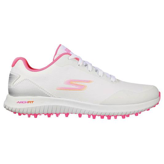 Skechers Ladies GO GOLF Max 2 Waterproof Shoe in White & Pink