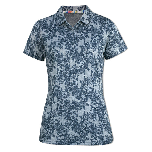 Puma Ladies Short Sleeve Roses Print Golf Polo - XS Only Left