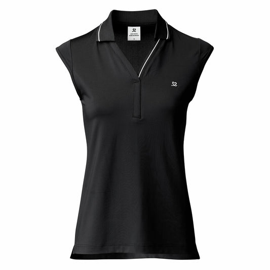 Daily Sports Ladies Sleeveless Golf Polo in Black - Medium Only Left