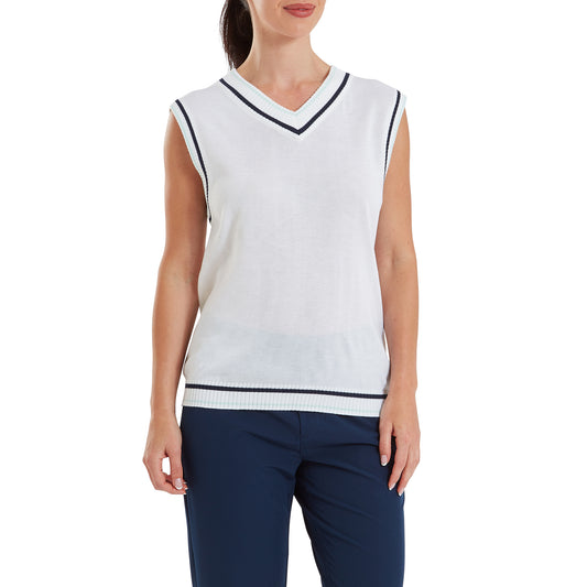 FootJoy Ladies Soft Wool Blend Sleeveless Sweater with Polished Preppy Edge