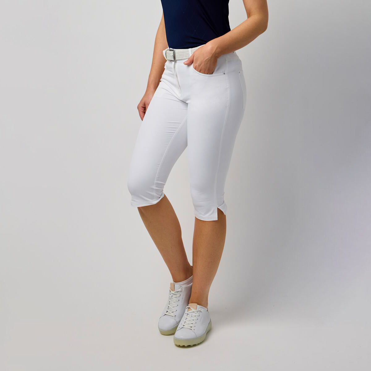 Glenmuir Ladies White Stretch Pedal Pushers