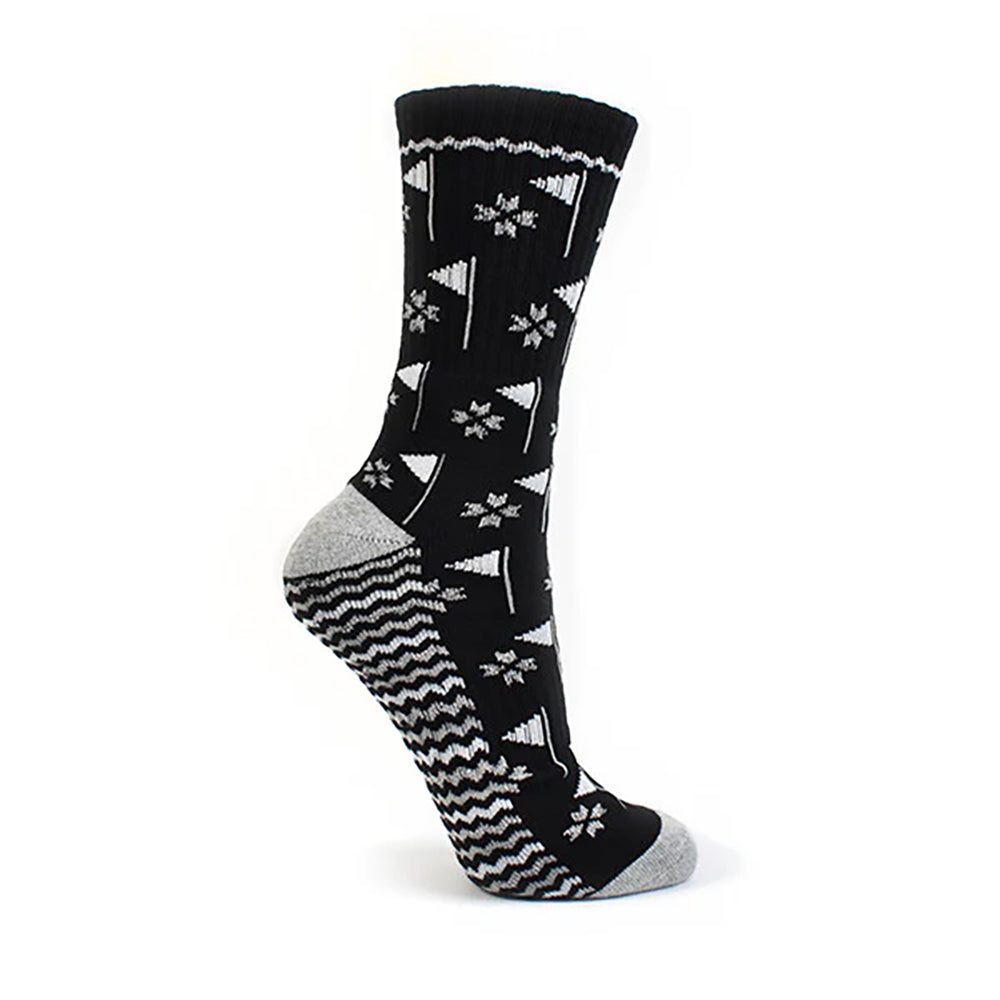 Surpizeshop Ladies Black Crew Golf Flag Socks
