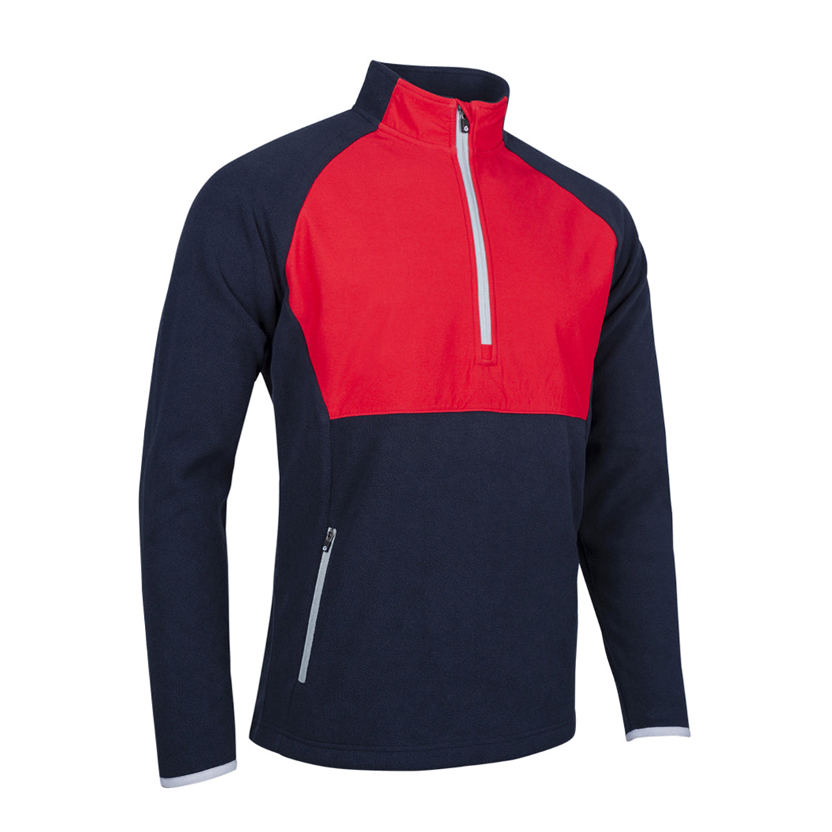 Sunderland Mens Navy Hybrid Thermal Fleece with Red Contrast Panel