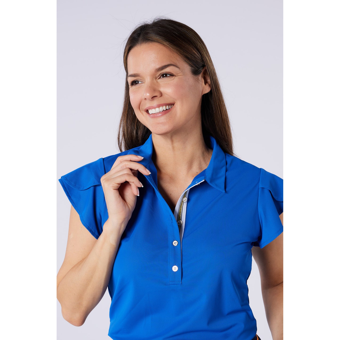 Swing Out Sister Ladies Fluted Cap Sleeve Polo