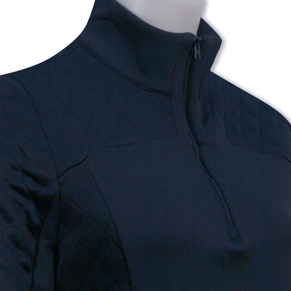 Callaway Ladies Long Sleeve Quilted Zip Neck Golf  Top in Peacoat - Small Only Left