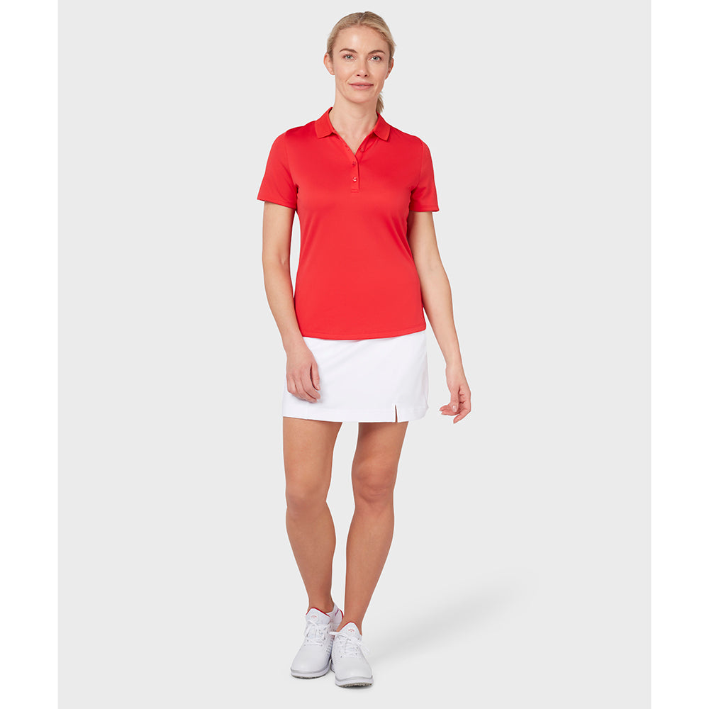 Callaway Ladies Short Sleeve Swing Tech Polo with Opti-Dri in True Red