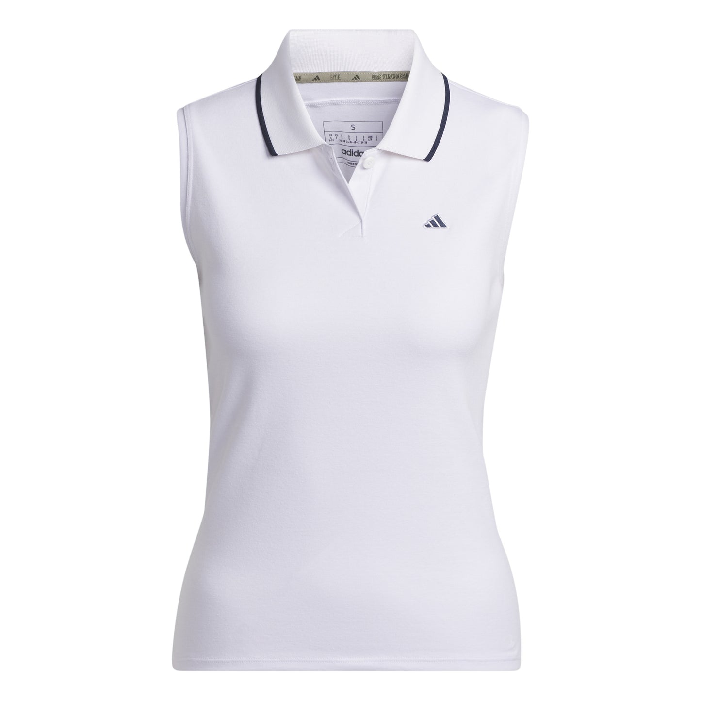 adidas Ladies Go-To Cotton Rich Sleeveless Golf Polo in White - Last One XL Only Left