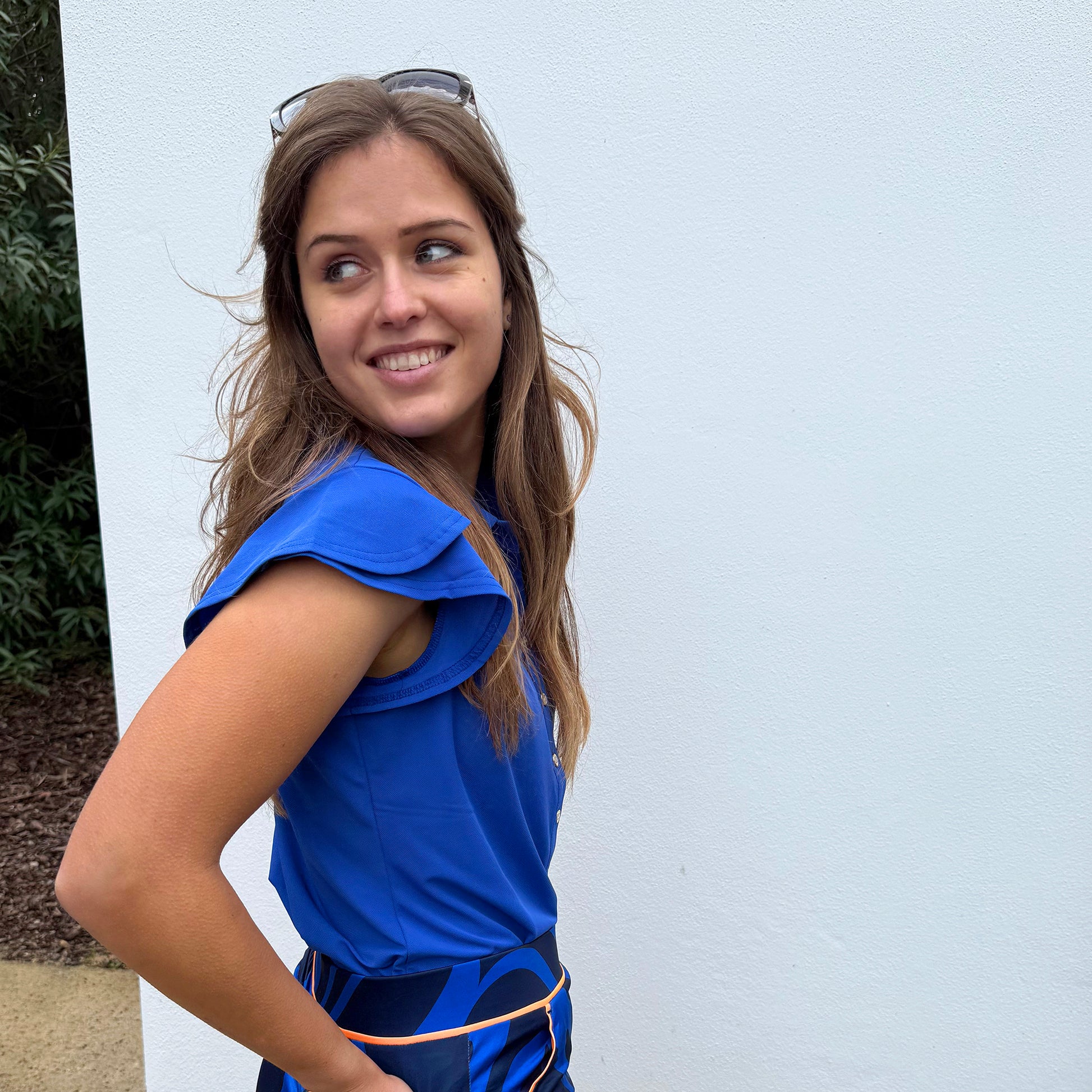 Swing Out Sister Ladies Fluted Cap Sleeve Polo