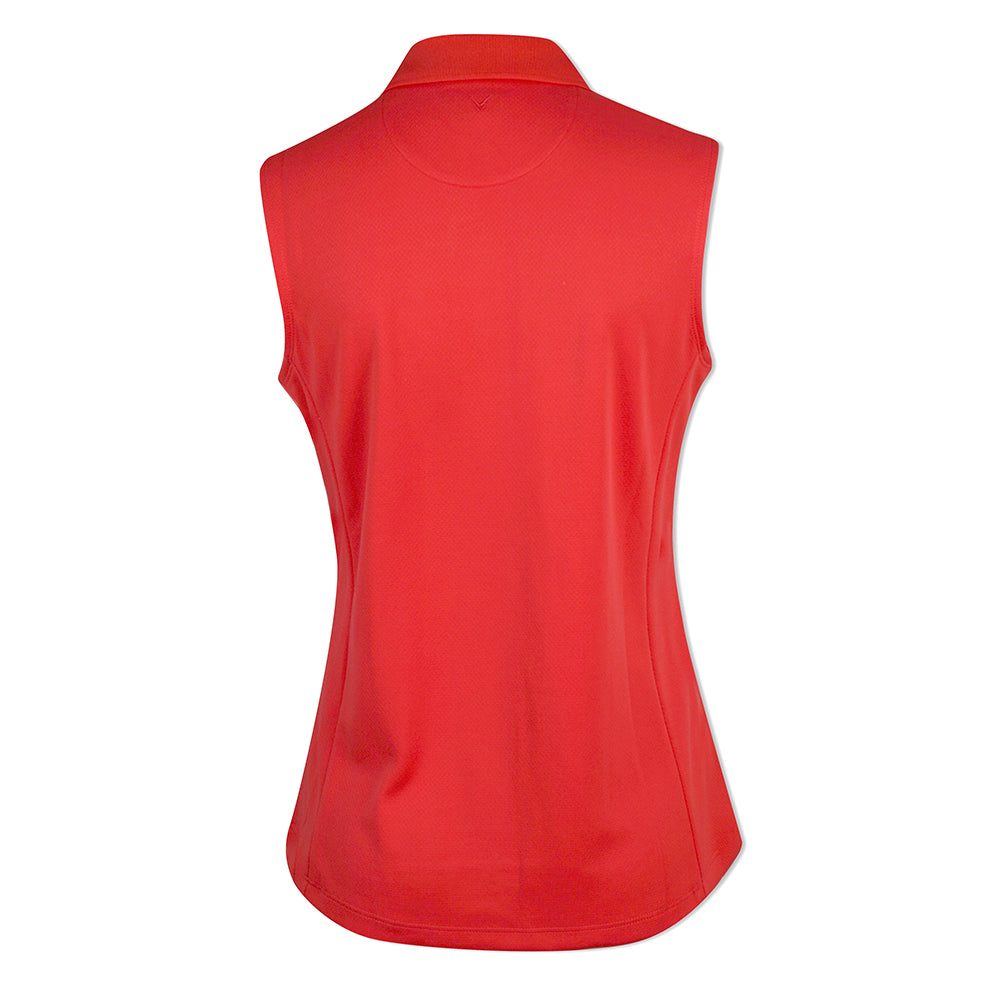 Callaway Ladies Essential Sleeveless Opti-Dri Polo in True Red - XS Only Left
