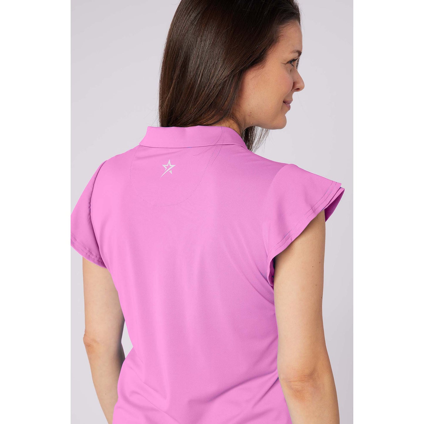 Swing Out Sister Ladies Fluted Sleeve Polo for Elegant Flair On & Off The Course