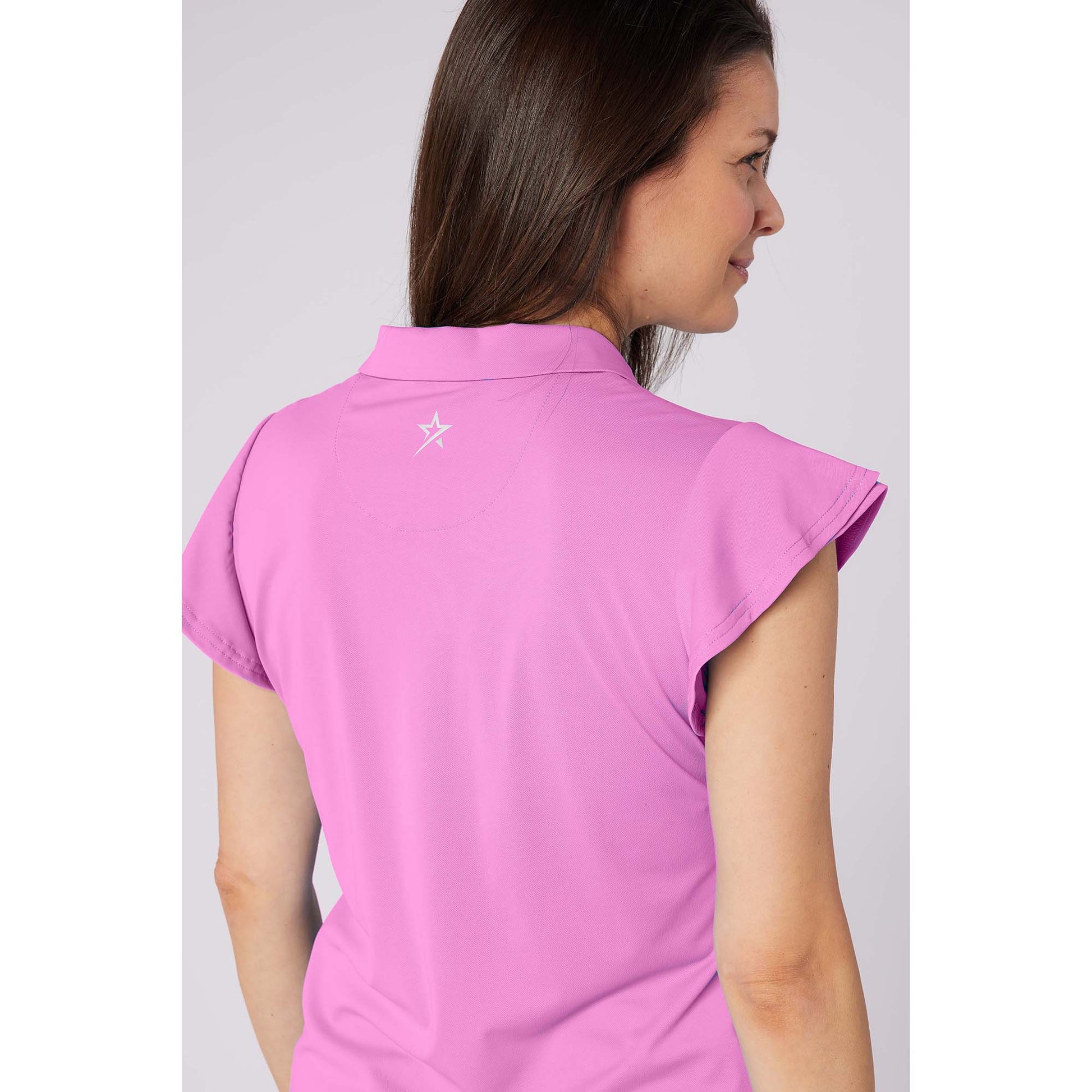 Swing Out Sister Ladies Fluted Sleeve Polo for Elegant Flair On & Off The Course