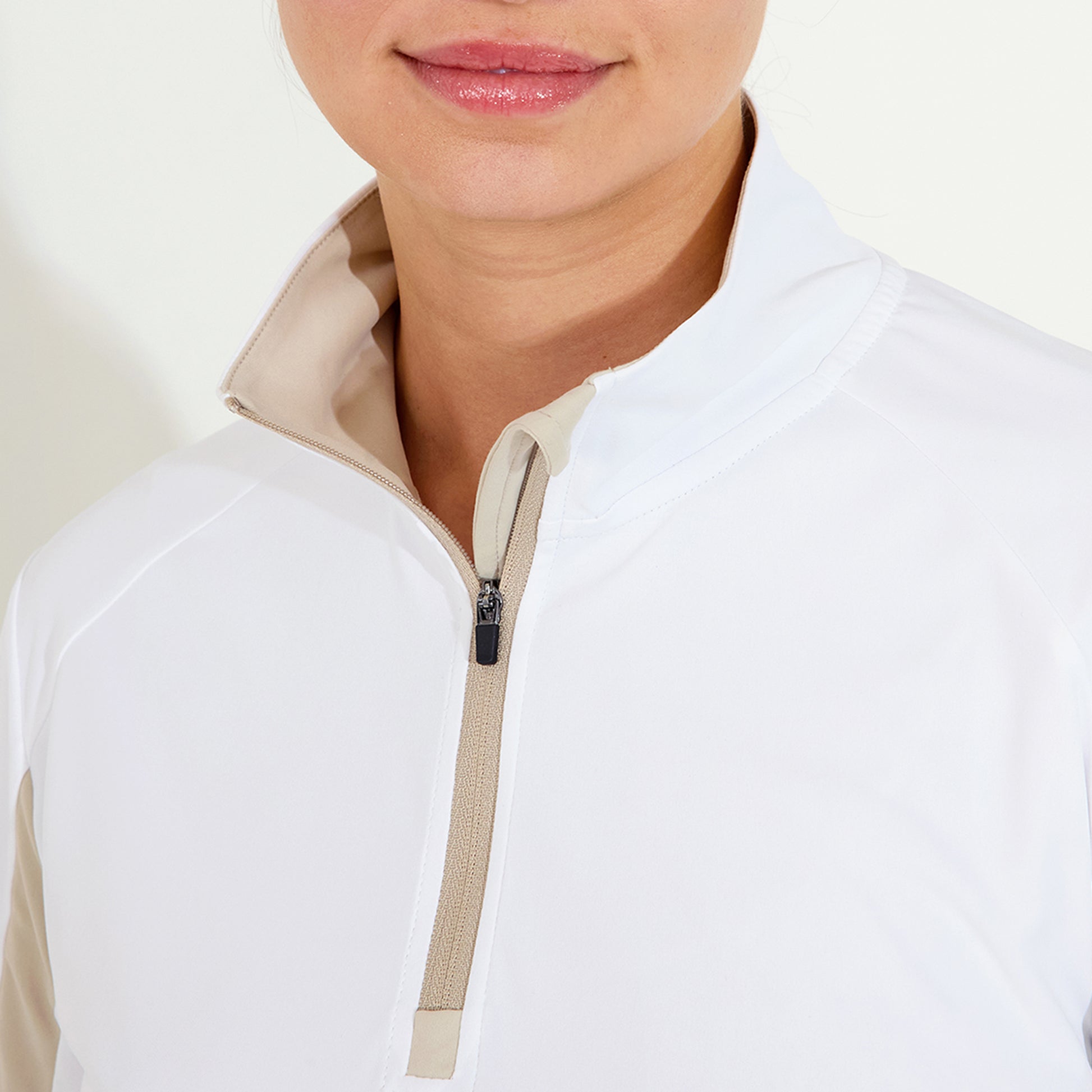 Abacus Ladies Zip-Neck Top with Colour Block Detailing - Cool Comfort, Confident Coverage