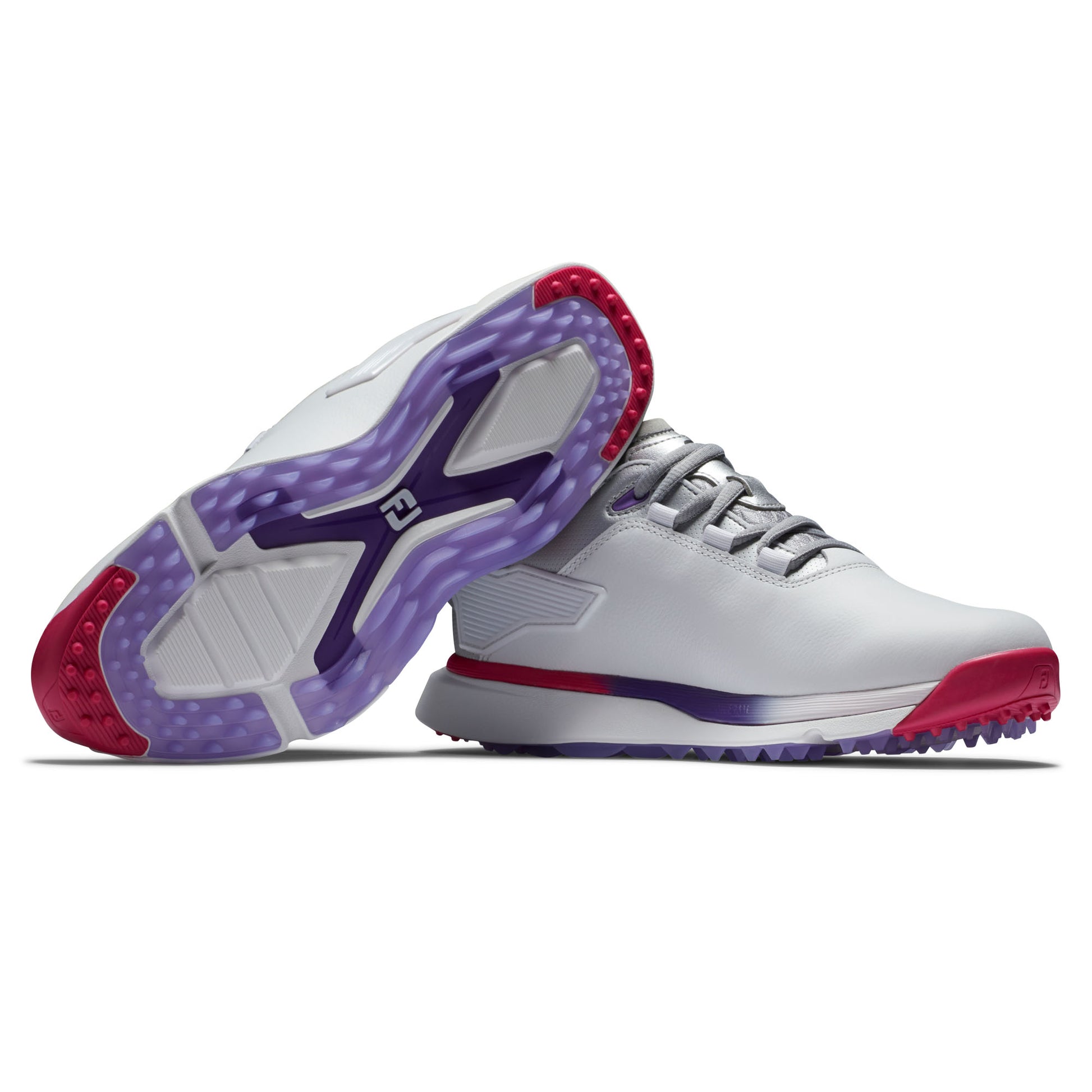 FootJoy Women's Spikeless Waterproof Pro/SLX Golf Shoes in White, Silver, Multi