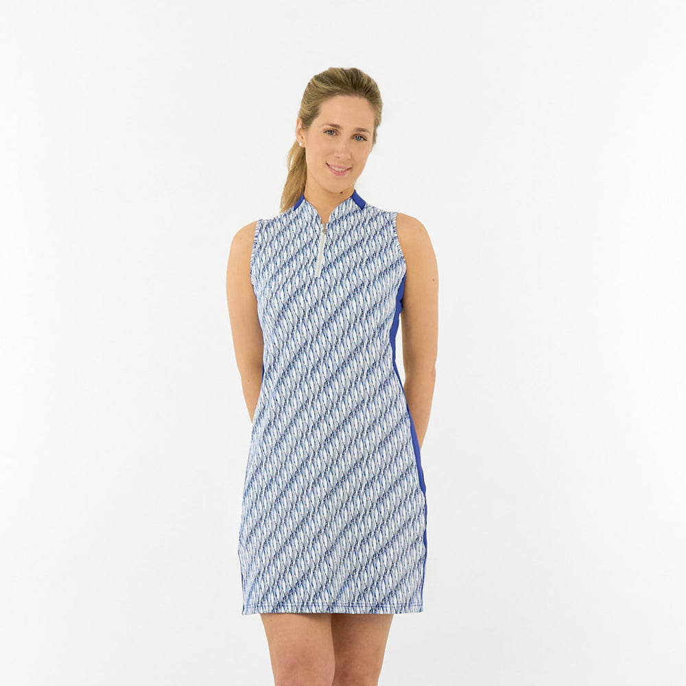 Pure Golf Sleeveless Dress in Abstract Wave Print