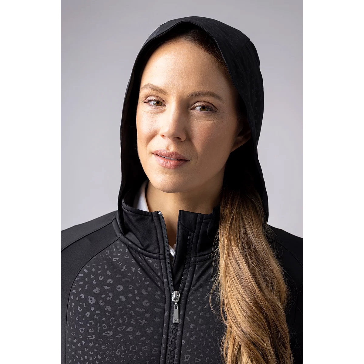 Glenmuir Ladies Hybrid Jacket with Hood in Black