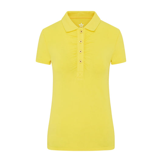 Swing Out Sister Ladies Ultra-Soft Stretch Short Sleeve Polo in Sunshine