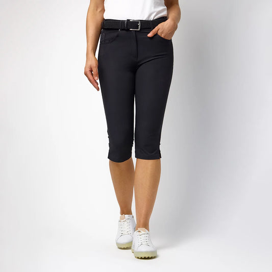 Glenmuir Ladies Black Pedal Pushers - Tailored Stretch Fit with Diamanté Detailing