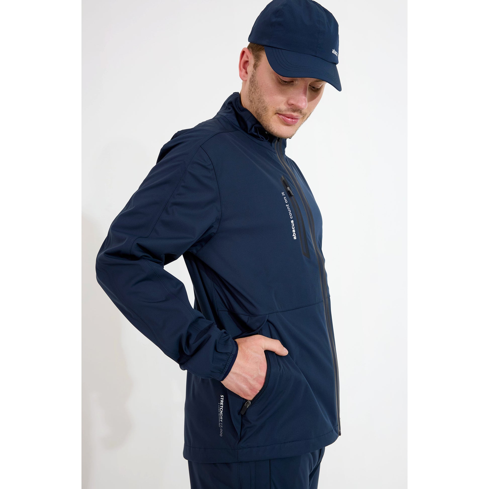 Abacus Mens Bounce Waterproof Jacket in Navy