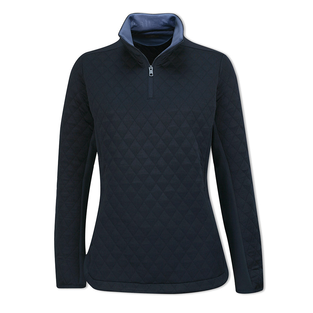 Callaway Ladies 1/4 Zip Quilted Design Top in Navy Blue