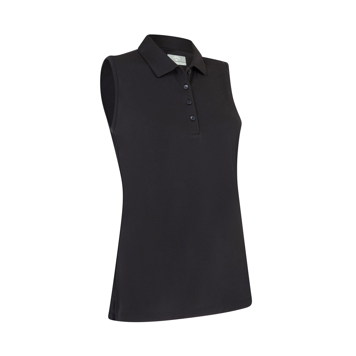 Callaway Ladies Black Sleeveless Tournament Golf Polo