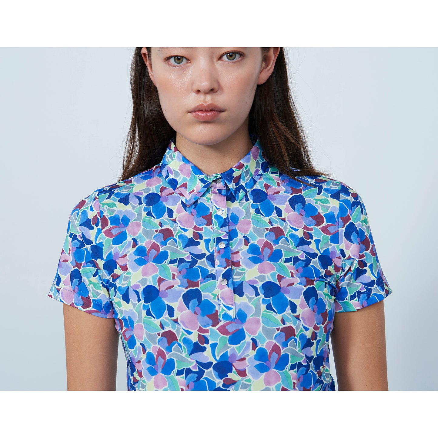 Daily Sports Ladies Floral Print Short Sleeve Polo 