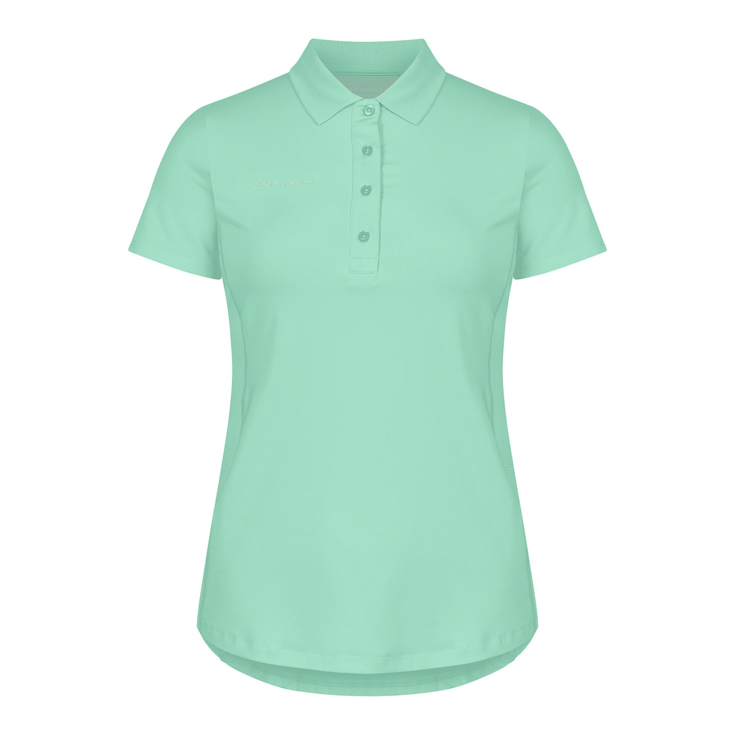 Rohnisch Women's Short Sleeve Polo with Textured Panels in Ice Green