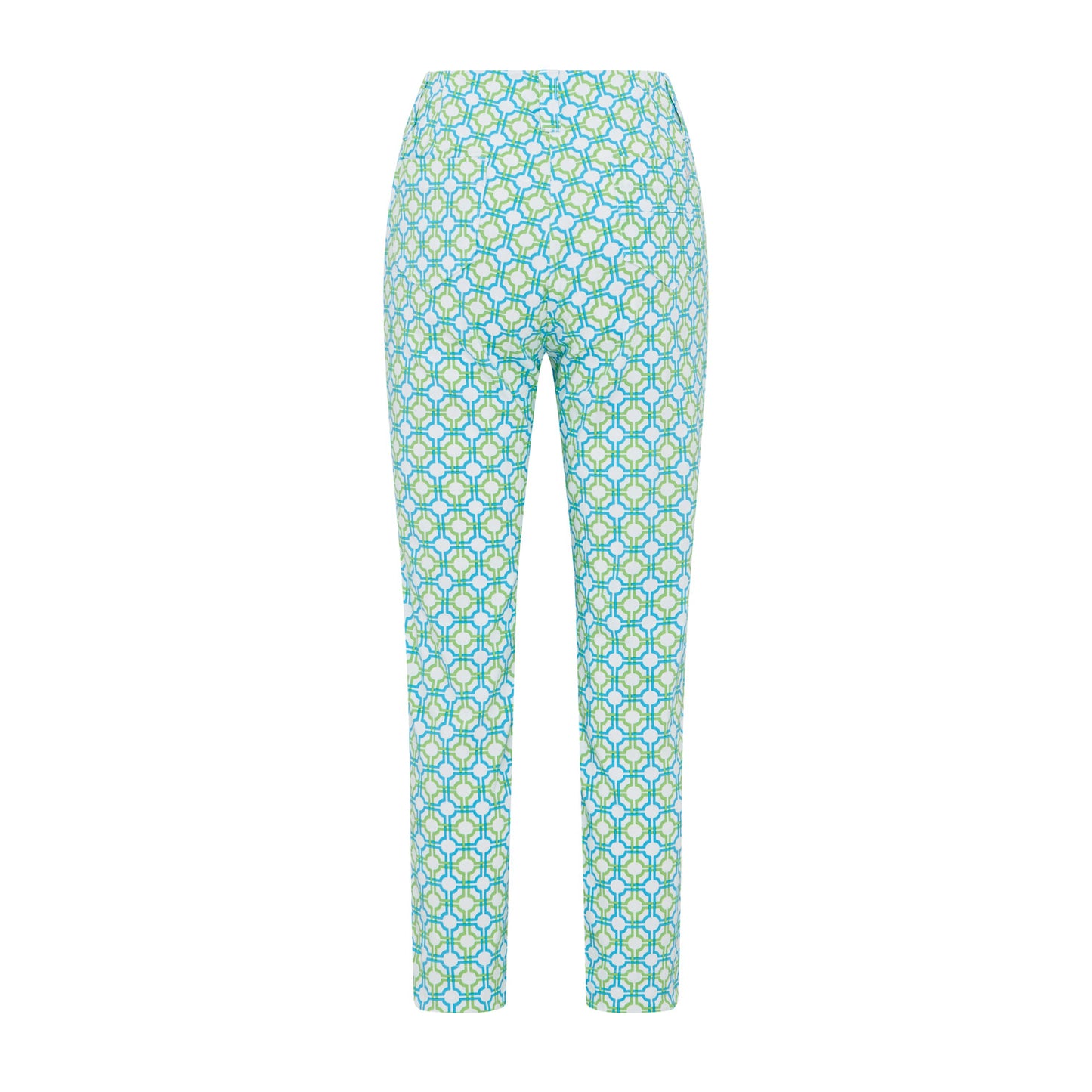 Swing Out Sister Ladies Dazzling Blue and Emerald Mosaic Pattern 7/8 Trousers