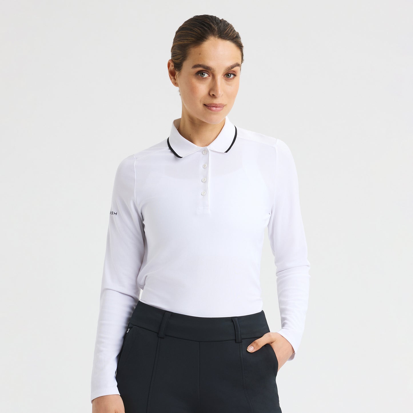 Rohnisch Ladies Classic Long Sleeve Polo Shirt with Contrast Trim