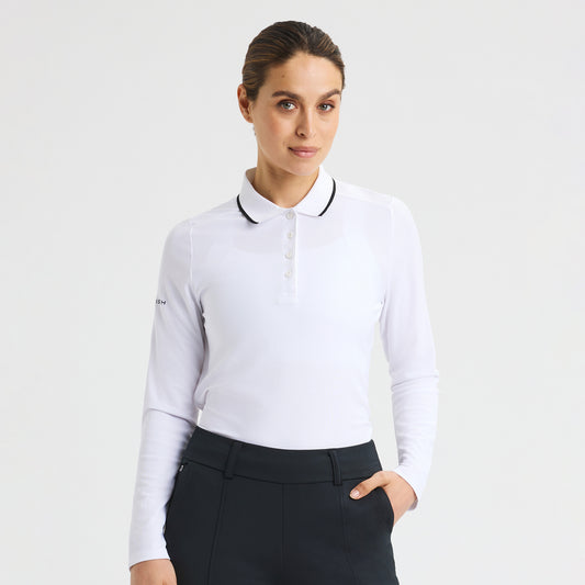 Rohnisch Ladies Classic Long Sleeve Polo Shirt with Contrast Trim