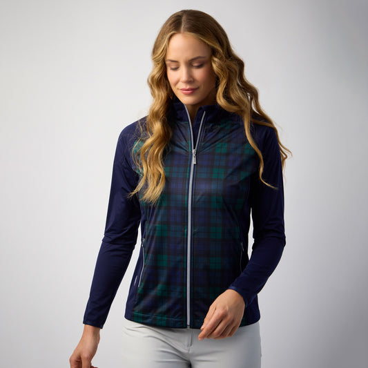 Glenmuir Ladies Lightweight Showerproof Jacket with Tartan Print