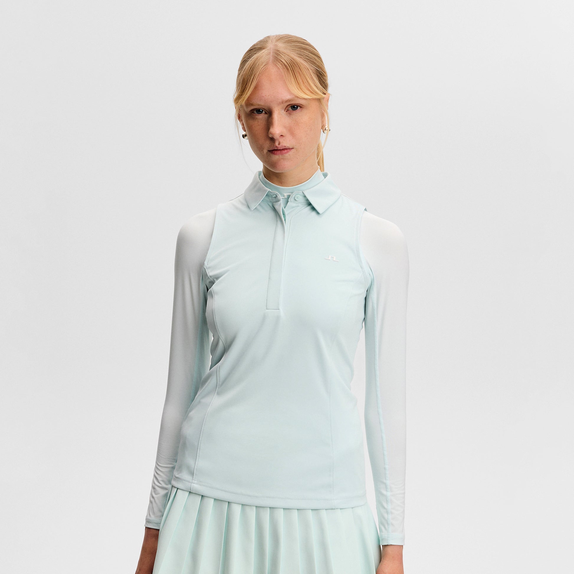 J.Lindeberg Ladies Sleeveless Polo - Sleek, Soft & Effortlessly Versatile