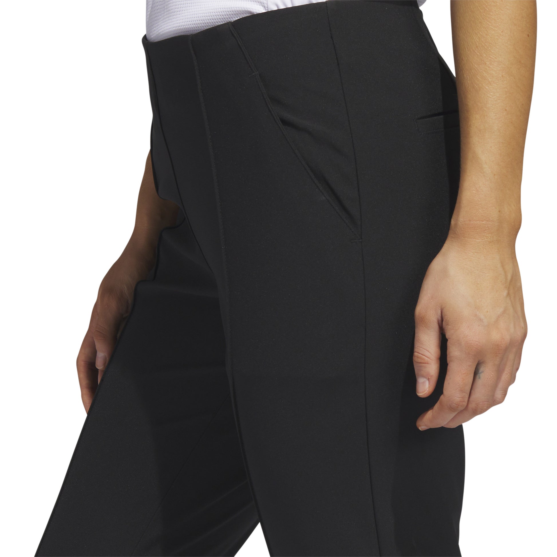 adidas Ladies Pintuck Pull-On Golf Trousers in Black