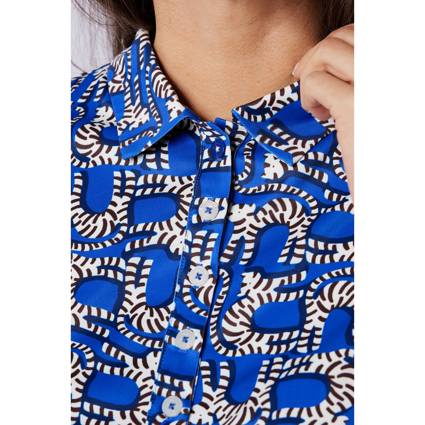 Swing Out Sister Ladies Animal Print Sleeveless Polo